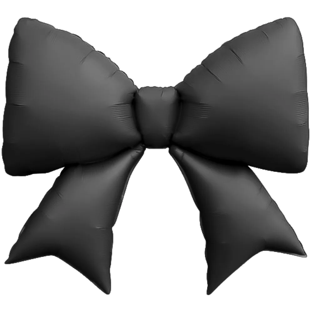 Шар: Шар (39''/99 см) Фигура, Бант, Черный, Сатин, 1 шт. в уп.