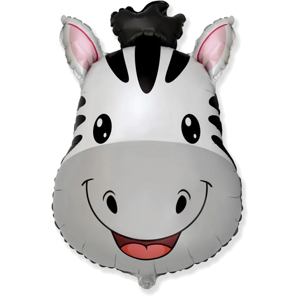 Шар: Шар (27''/69 см) Фигура, Голова, Милая Зебра, 1 шт. Flexmetal (Испания)