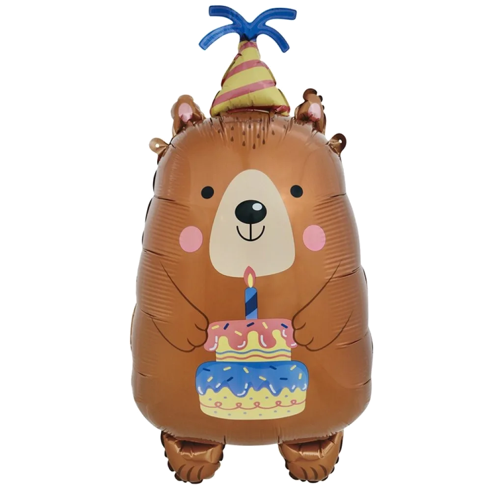 Шар: Шар (30"/77 см) Фигура Мишка с тортом