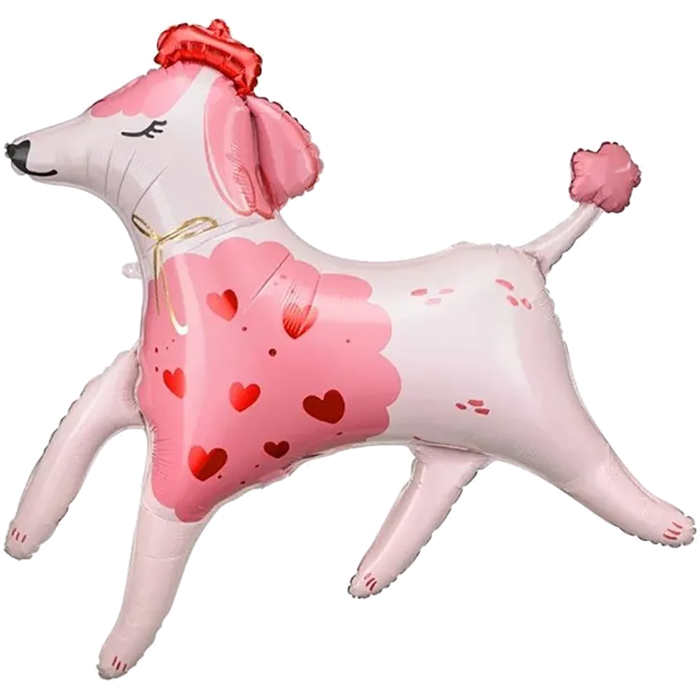 Шар: Шар (33''/84 см) Фигура, Пудель, Розовый