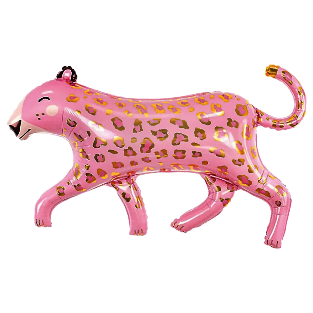 Шар: Шар (37''/94 см) Фигура, Леопард, Розовый