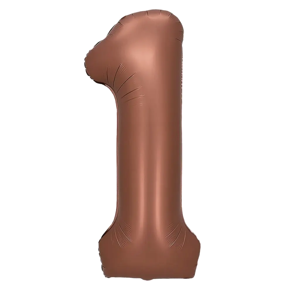 Шар Шар (32''/81 см) Цифра, 1, Шоколадный, Сатин, Цифра, 32"/81 см