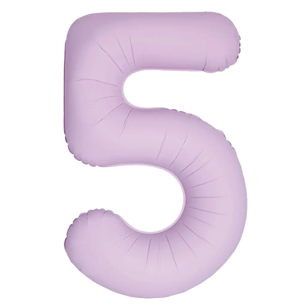 Шар Шар И (40''/102 см) Цифра, 5 Slim, Светло-розовый, Матовый, Цифра, 40"/102 см