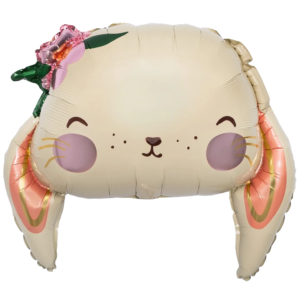 Шар: Шар (26''/66 см) Фигура, Зайка с цветком, Сатин