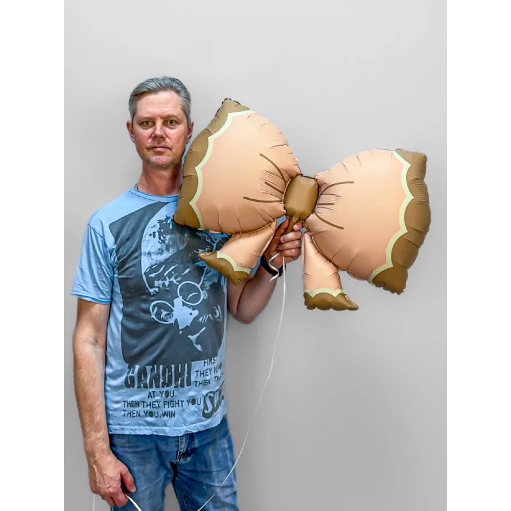 Шар: Шар (37"/94 см) Фигура Бант Сатин, розовый, 1шт.1.9 П