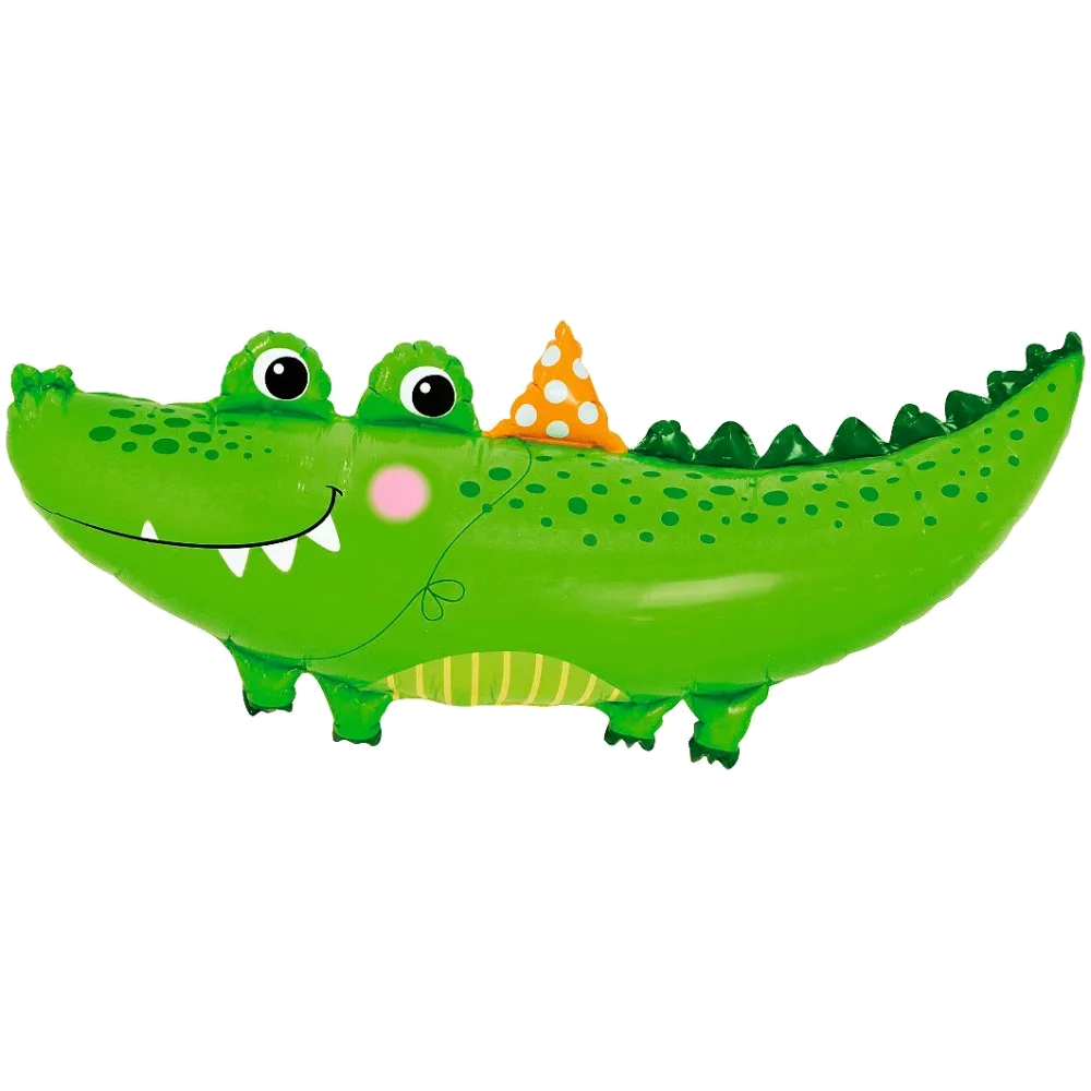 Шар: Шар (38''/97 см) Фигура, Крокодил в колпачке, 1 шт. в уп. 1.8П