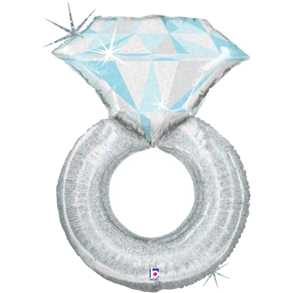 Шар: Шар (31''/79 см) Фигура, Кольцо с бриллиантом, Серебро, Голография
