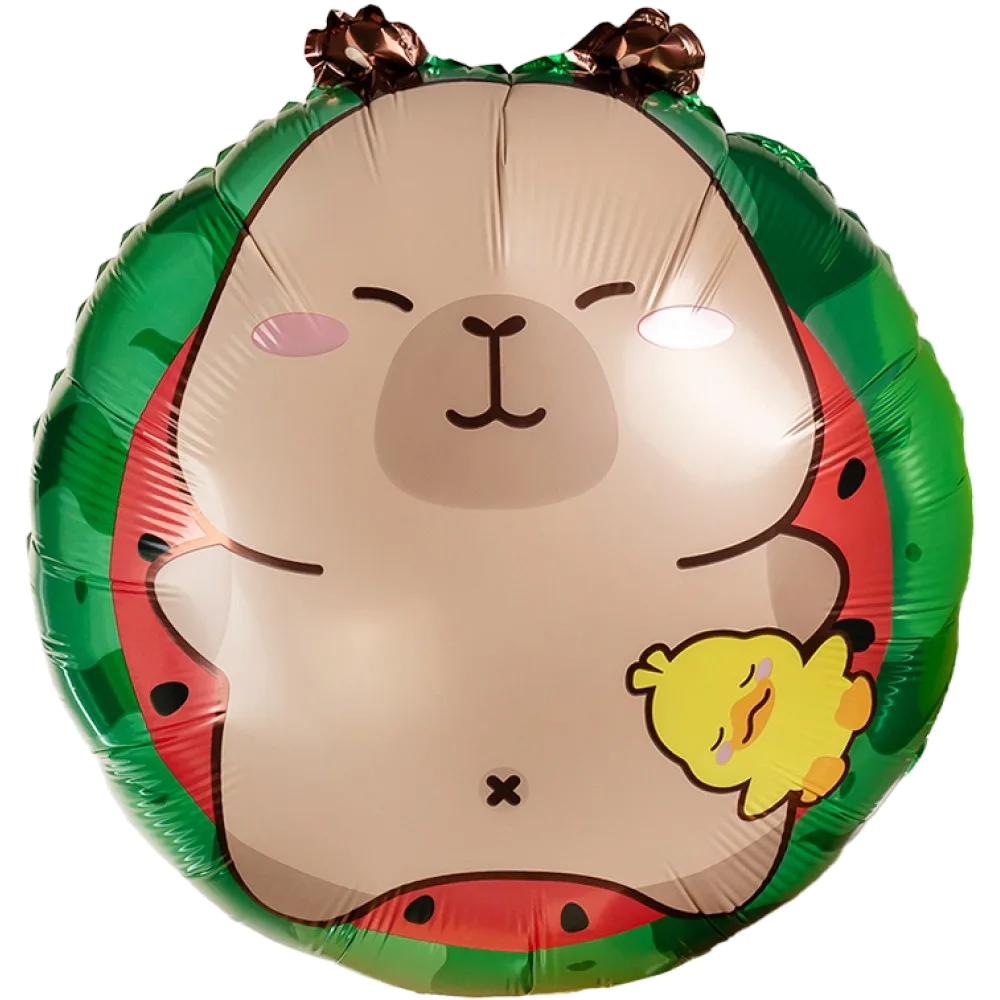 Шар: Шар (23''/58 см) Фигура, Капибара с утенком, 1 шт. в уп.