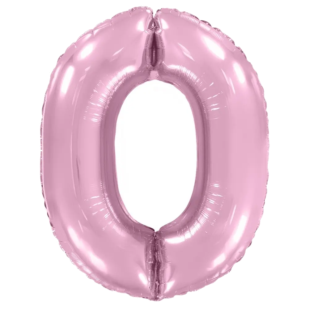 Шар Шар И (40''/102 см) Цифра, 0, Розовый, Макарунс, Цифра, 40"/102 см, макарунс