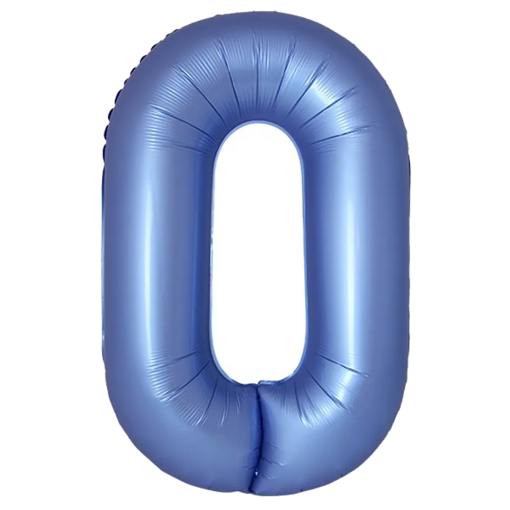 Шар Шар И (40''/102 см) Цифра, 0 Slim, Синий хром, Сатин, Цифра, 40"/102 см, хром