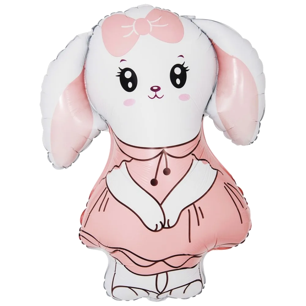 Шар (32"/81 см) Фигура Зайка в платье розовом