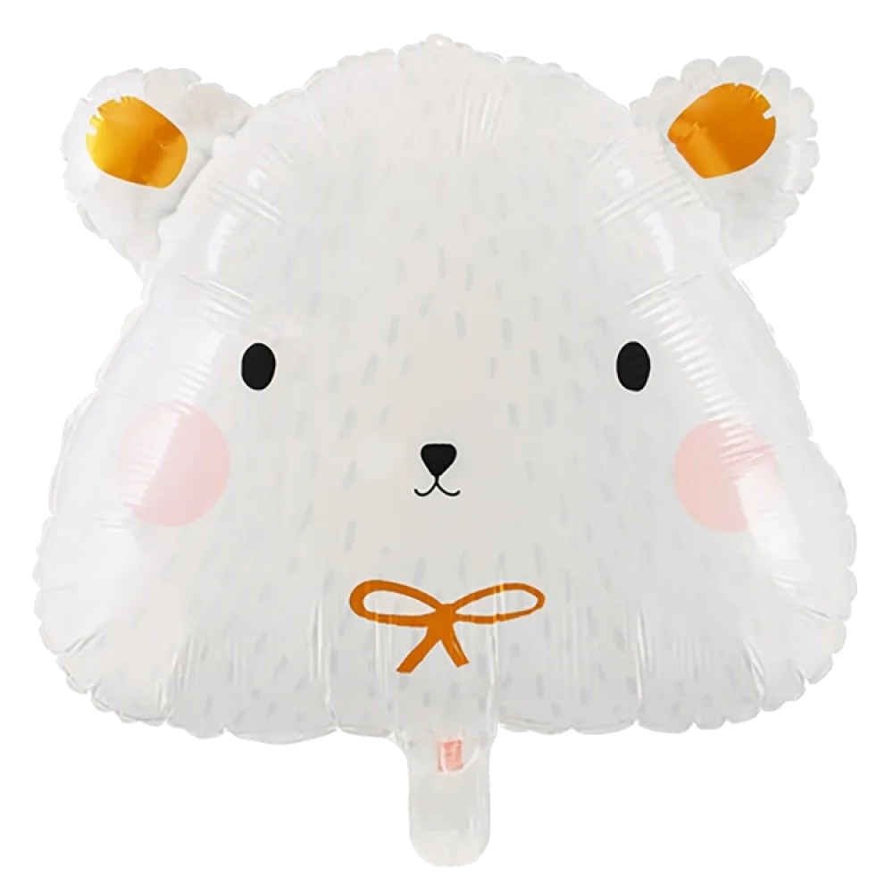 Шар: Шар (20"/51 см) Фигура Белый Медведь голова, 1 шт. PartyDeco