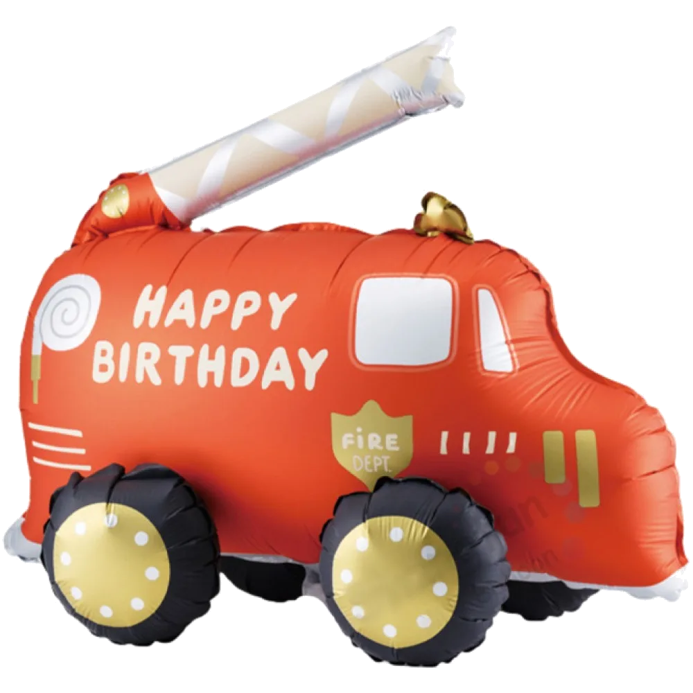 Шар: Шар 3D (26''/66 см) Фигура, Пожарная машина, Сатин