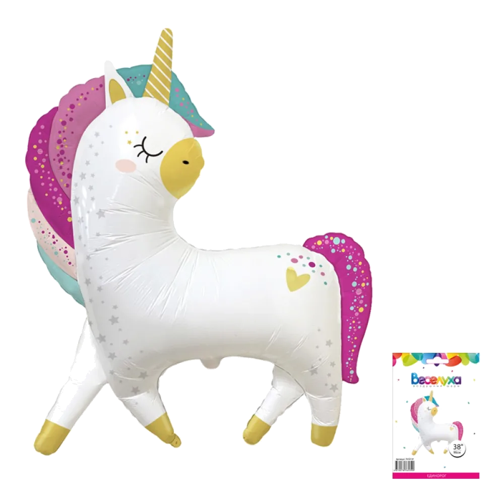 Шар: Шар (38"/96 см) Единорог фигура, 1 шт.