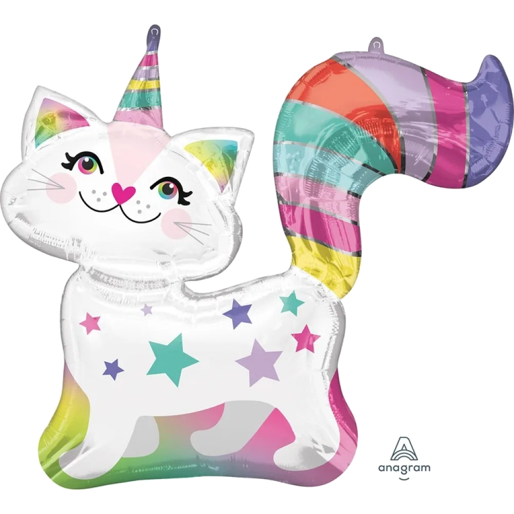 Шар: Шар (31"/78 см) Фигура, Кошка-Единорог, 1 шт. в уп. Anagram (США) 2.6П