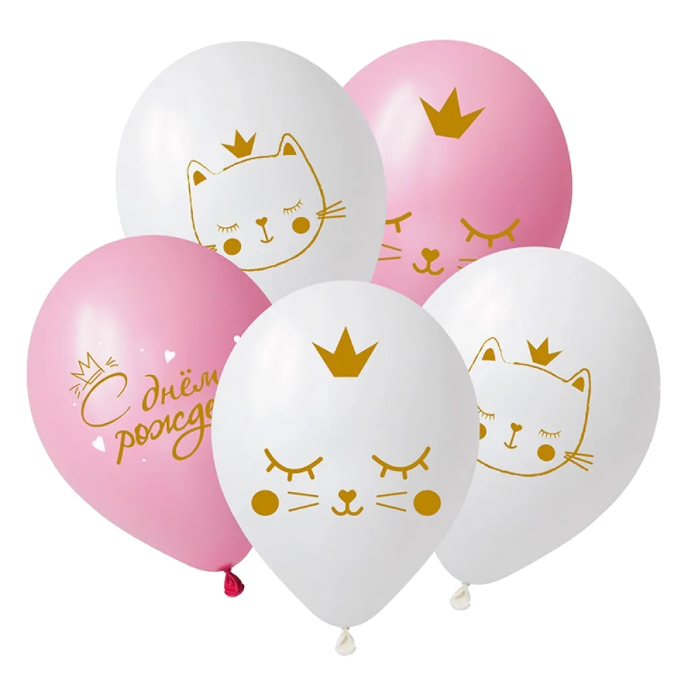 Шар: Шар (12"/30 см) Котенок принцесса, 1 шт. Decobal (Вьетнам)
